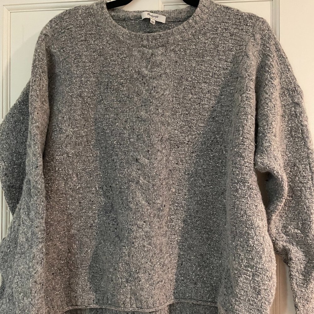Madewell Grey Cable Kit Sweater